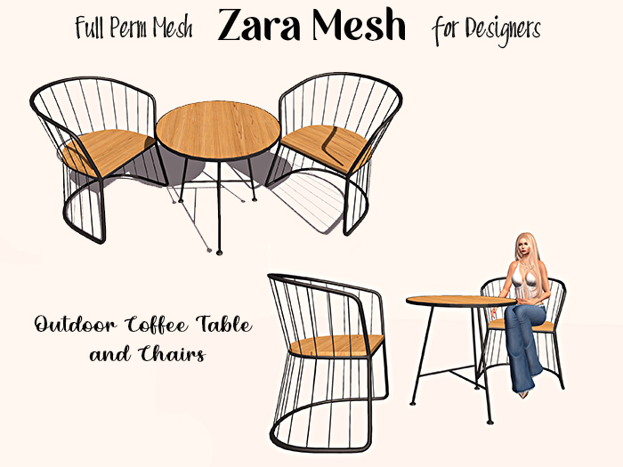 Second Life Marketplace ZM Furniture Outdoor Coffee Table and